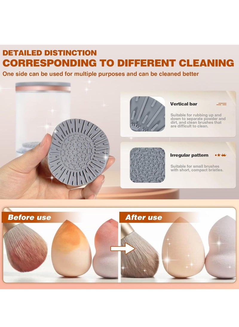 JOGAMS - Electric Makeup Brush Cleaner Machine with Brush Clean Mat Automatic Cosmetic Brush Cleaner for All Size Makeup Brushes Set Gift for Women Wife Friend - Image 1