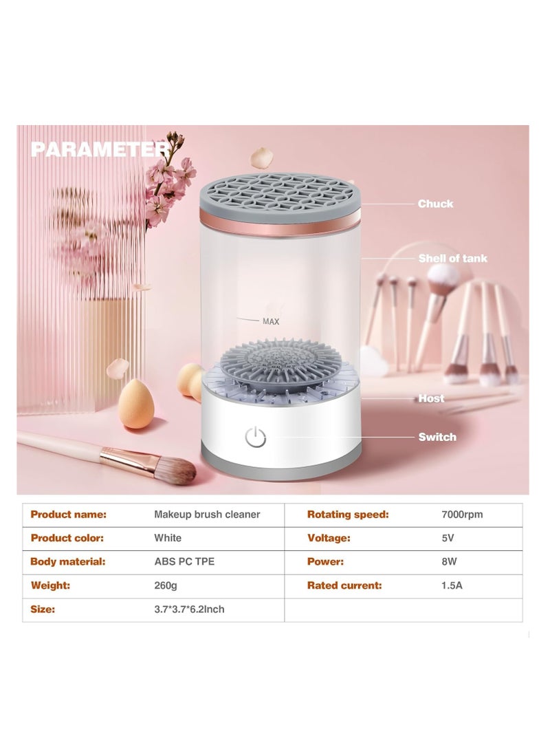 JOGAMS - Electric Makeup Brush Cleaner Machine with Brush Clean Mat Automatic Cosmetic Brush Cleaner for All Size Makeup Brushes Set Gift for Women Wife Friend - Image 1