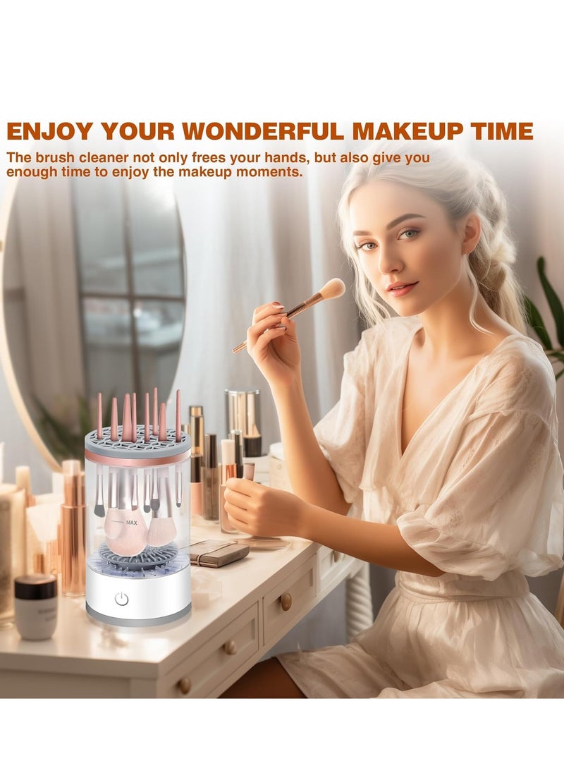 JOGAMS - Electric Makeup Brush Cleaner Machine with Brush Clean Mat Automatic Cosmetic Brush Cleaner for All Size Makeup Brushes Set Gift for Women Wife Friend - Image 1
