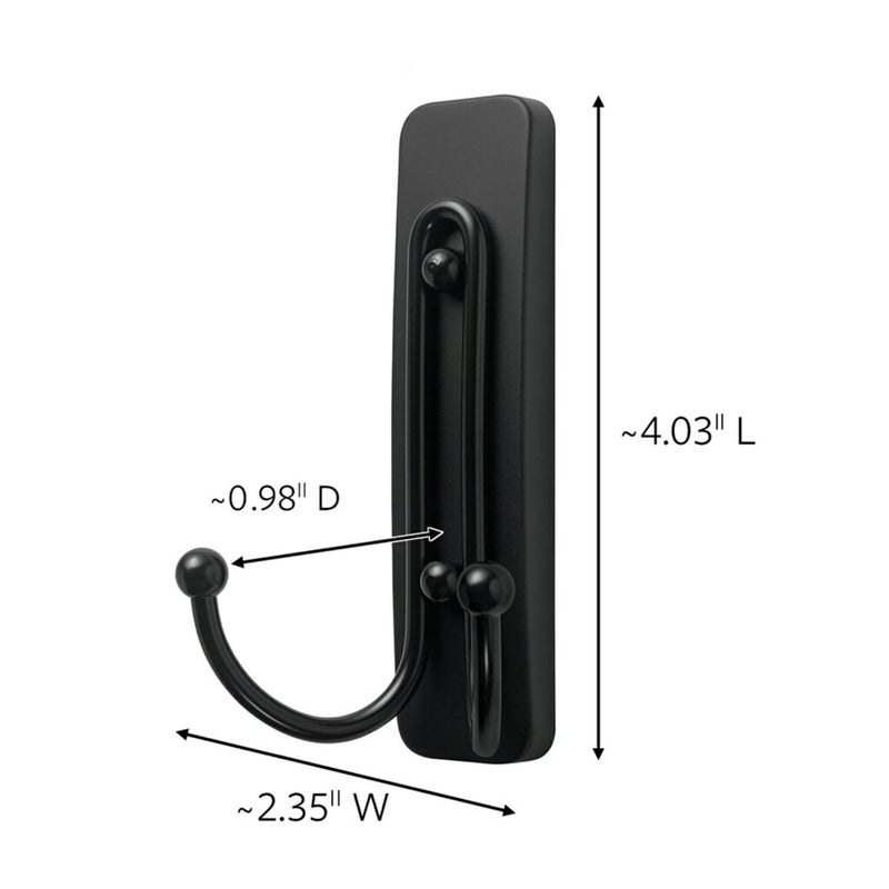 Command Large Matte Black Double Hooks, 2 Hooks and 2 Strips, Damage Free Hanging Wall Hooks with Adhesive Strips, No Tools Coat Hooks for Hanging Home Decor, Holds up to 4 lb - Image 2