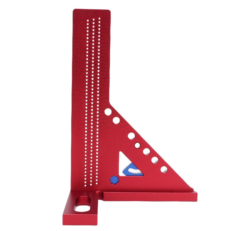 Red And Blue Multi Angle Measuring Ruler 0 180 Degree Aluminum Alloy Woodworking Square Protractor - Image 3