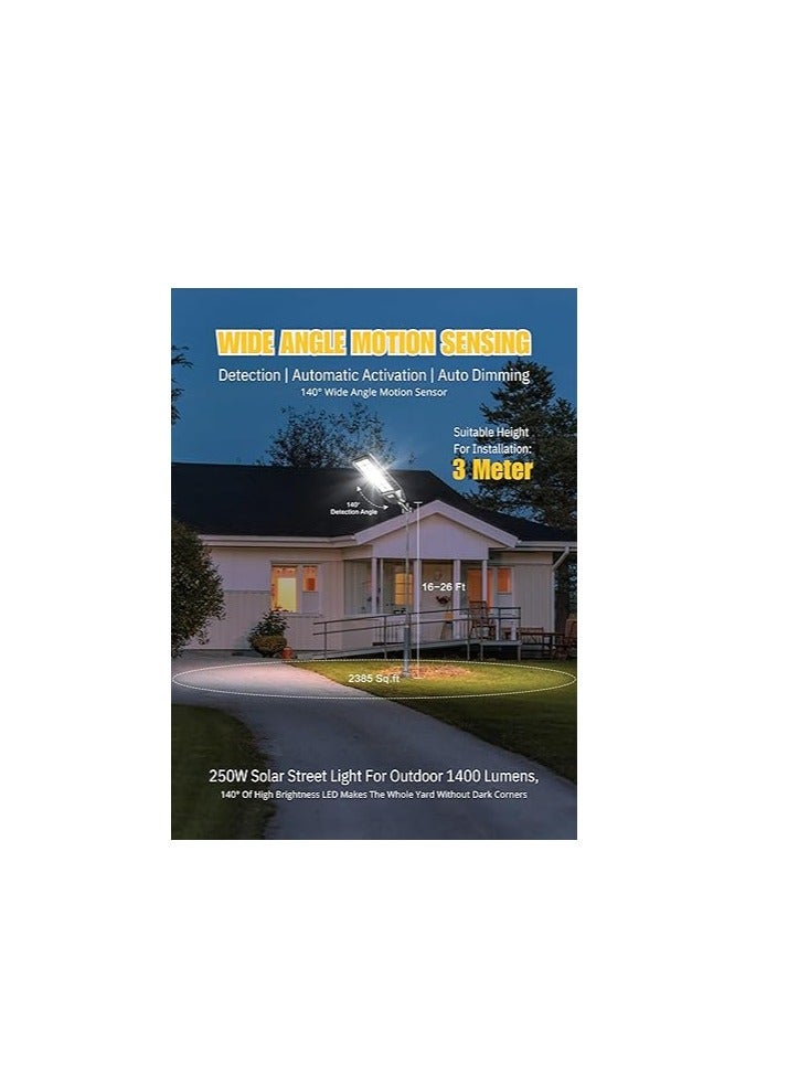 MODI Solar LED Street Light Outdoor Black | Remote Control | Wide Angle Radar Sensor | 6500K Bright White Dusk to Dawn Light | 13500MAh Battery | IP65 Waterproof | Street, Yard, Parking Lot - Image 4