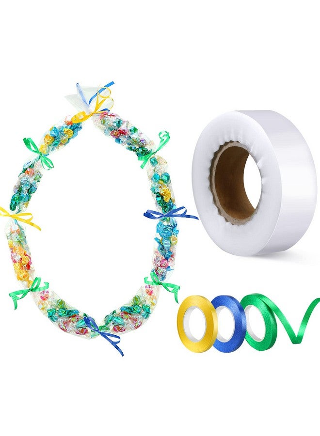 Glenmal Graduation Candy Lei Making Kit Plastic Lei Bags for Party Include 2 Inch x 110 yd Poly Tubing 3 Rolls Ribbon Graduation Bags Crafts for Party Supplies - Image 1