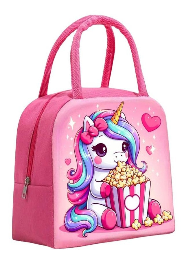 TOOYEP Unicorn Insulated Nylon Lunch Bags Small for Kids & Women Work, Student Kids to School | Picnic Organizer Portable and Reusable Small (Size 21 * 20 * 13 cms) (Unicron), 500 Ml, Multi Color - Image 1