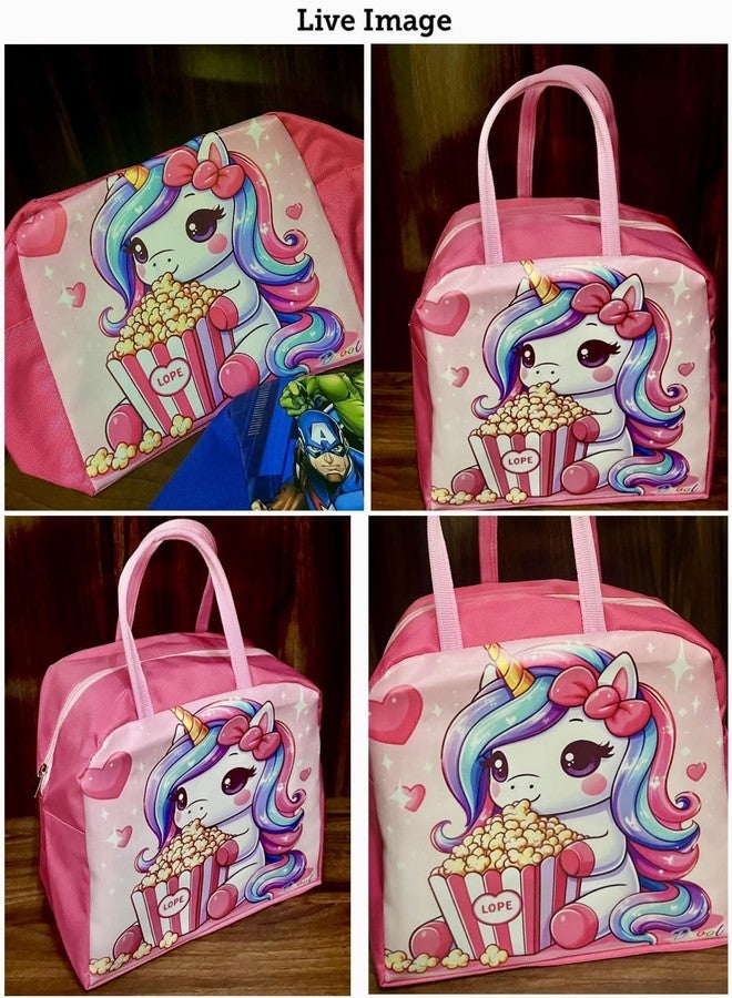 TOOYEP Unicorn Insulated Nylon Lunch Bags Small for Kids & Women Work, Student Kids to School | Picnic Organizer Portable and Reusable Small (Size 21 * 20 * 13 cms) (Unicron), 500 Ml, Multi Color - Image 4