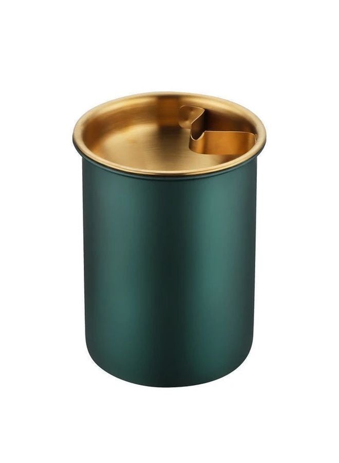 Tycoon Golden Stainless Steel Ashtray With Anti Fly Ash Lid Heavy Duty Windproof Portable For Home Car Bar Cafe - Image 2
