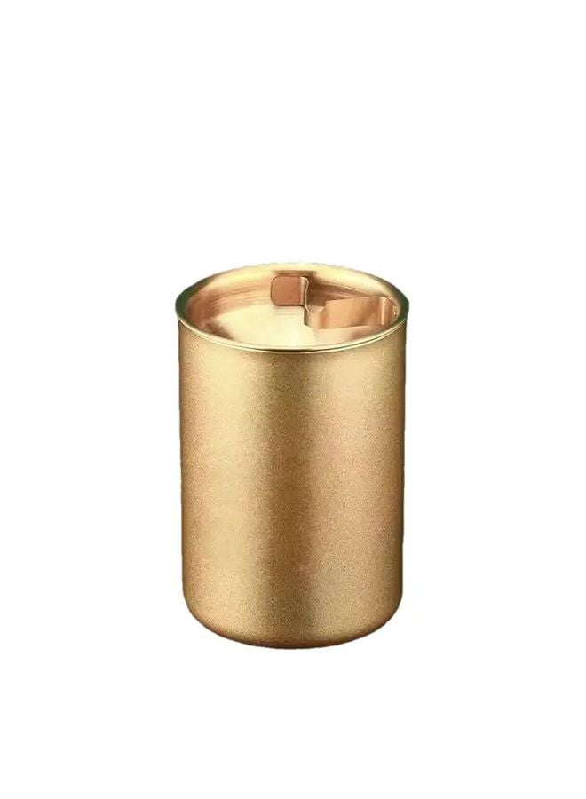 Tycoon Golden Stainless Steel Ashtray With Anti Fly Ash Lid Heavy Duty Windproof Portable For Home Car Bar Cafe - Image 1