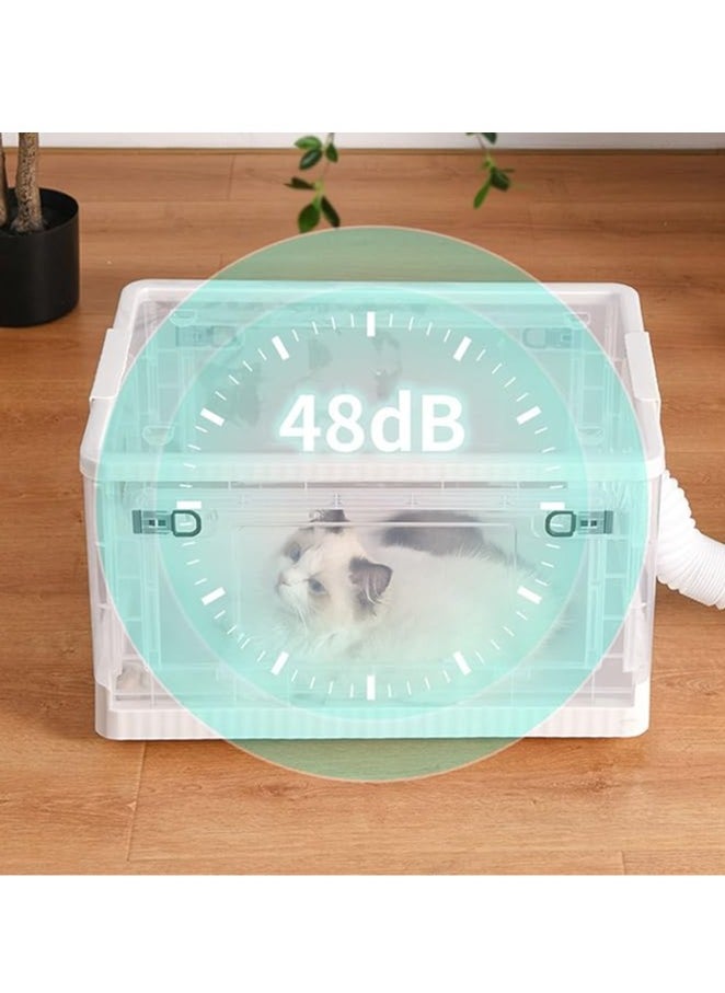 Pet Drying Box, Cat Noise Reduction Pulley, Clear Drying Box, Household Dog Pet Bathing Dryer Box (39.7 x 29.3 x 24.5 cm)