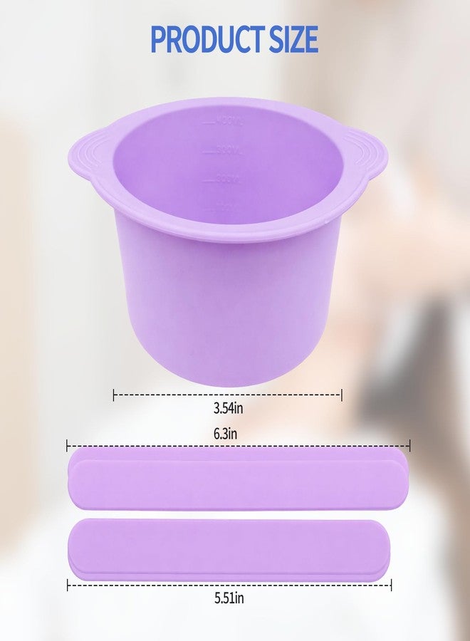 Creztail Silicone Wax Warmer Liner, Non-Stick Reusable Wax Pot Insert for Wax Warmer, Easy-to-Clean Silicone Wax Bowl with 2 Wax Spatulas (Purple) - Image 2