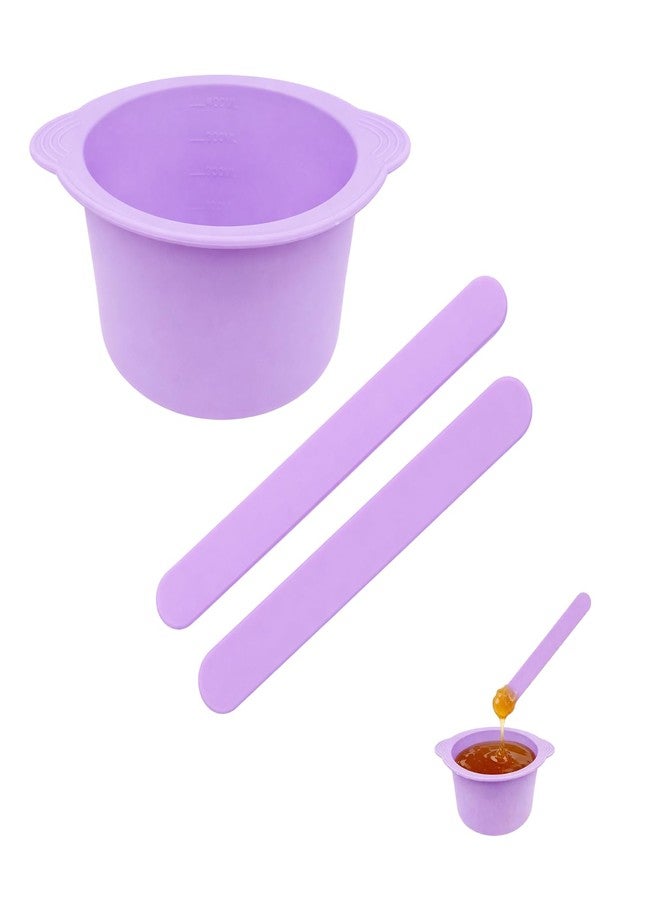 Creztail Silicone Wax Warmer Liner, Non-Stick Reusable Wax Pot Insert for Wax Warmer, Easy-to-Clean Silicone Wax Bowl with 2 Wax Spatulas (Purple) - Image 1