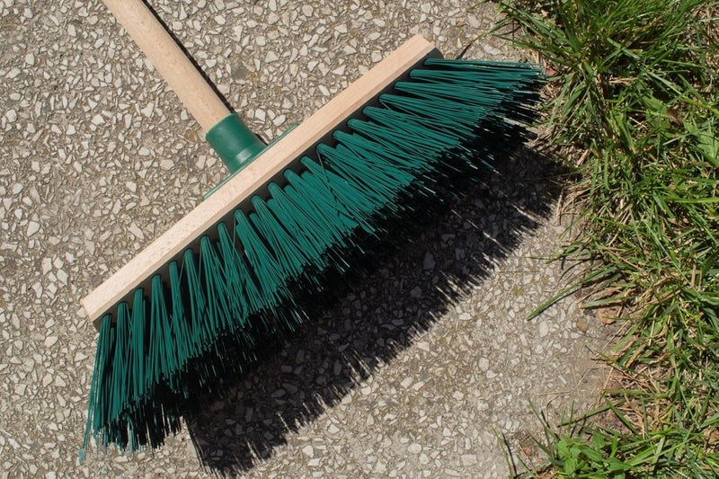 YORK Wooden Wide Broom with Hard & Durable bristles- Multipurpose Cleaning Brush with Long Handle-Effective for Bathroom, Outdoor Floor Cleaning-Wet and Dry (30 CM) - Image 1