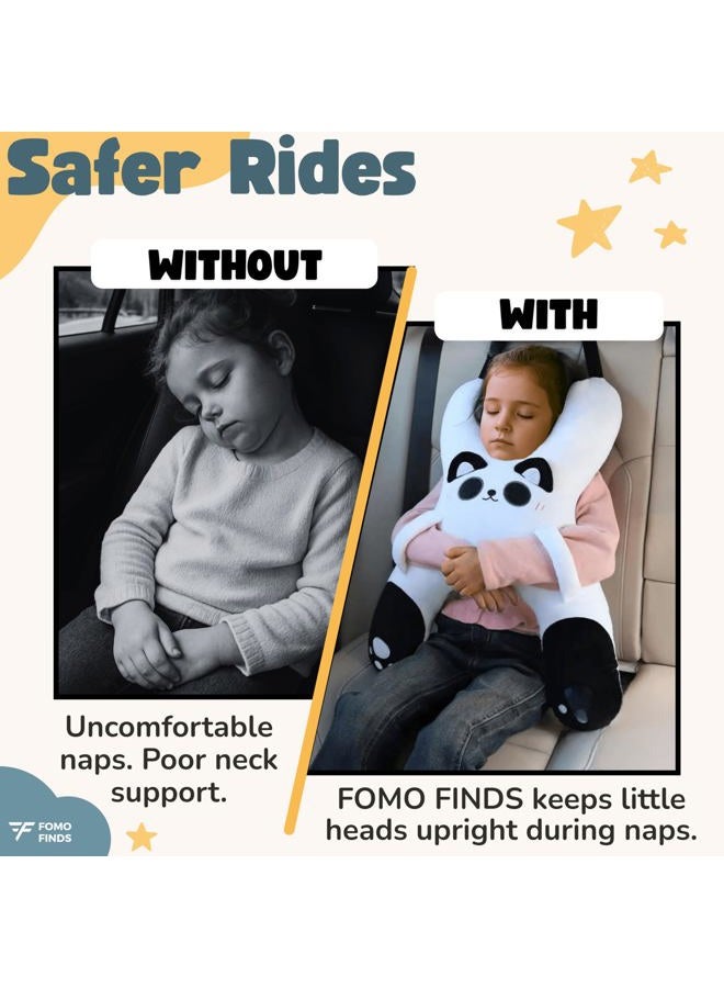 FOMO Finds وسائد سيارات للأطفال للنوم مع مقابض (بيضاء) - Image 4