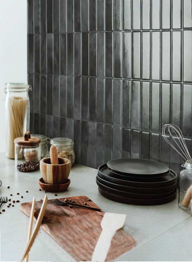 رَوَائِد بلاط خلفية للمطبخ قابل للتقشير واللصق، 5 صفائح ثلاثية الأبعاد ذاتية اللصق، بلاط لاصق للجدران في المطبخ والحمام، مقاس 23 × 29 سم - Image 4