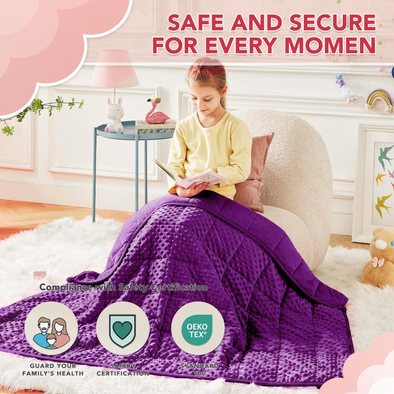 CuteKing Weighted Blanket - 40"x60" 7lbs Minky Dots Heavy Blanket with Glass Beads Soft Breathable for All-Season Summer Fall Winter Thick Comfort for Sleeping - Image 2