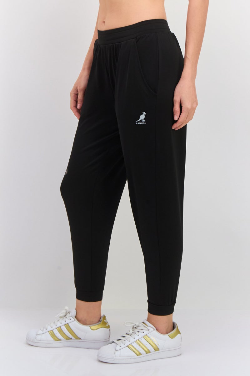 KANGOL Women Regular Fit Solid Jogger Pants, Black  - Image 2