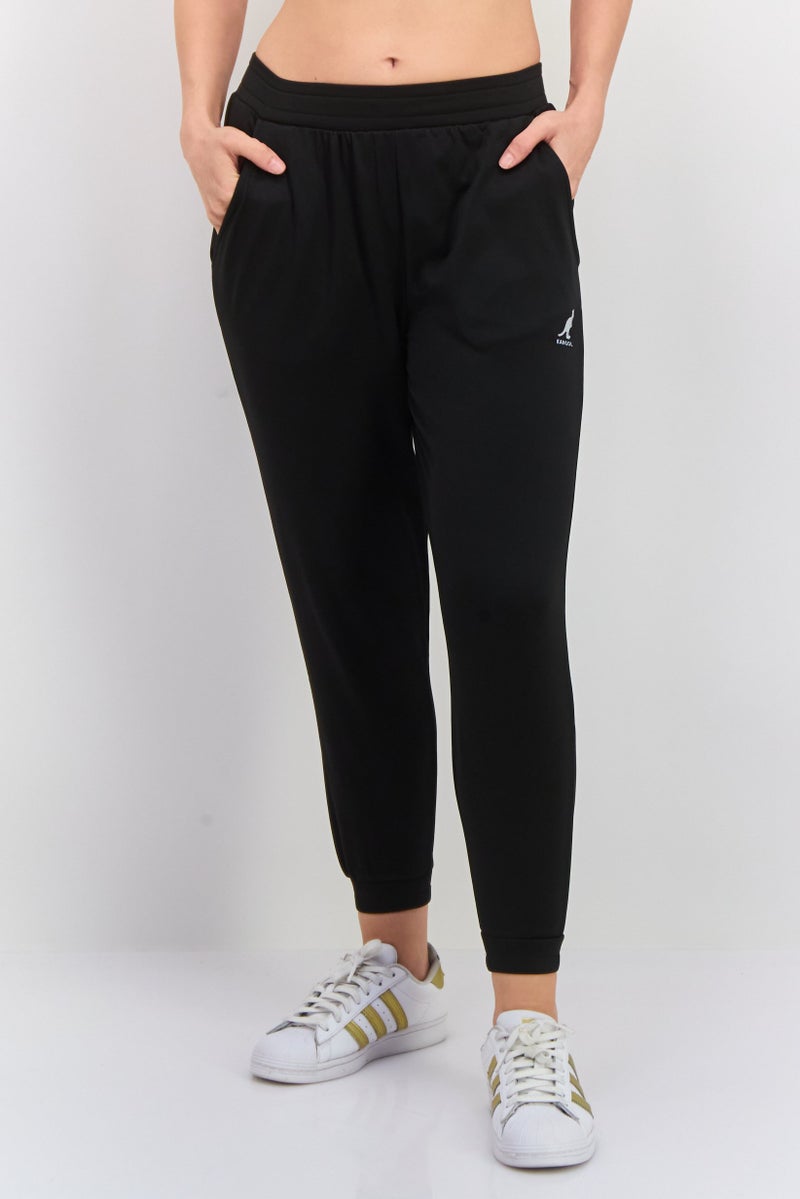 KANGOL Women Regular Fit Solid Jogger Pants, Black  - Image 1