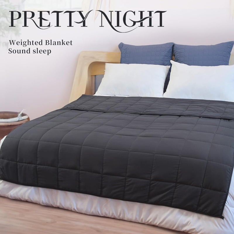 PRETTY NIGHT Modern practical shape Weighted Blanket 15lbs Queen Size Dark Grey 60"x80" Weighted Blankets for Adults Heavy Blanket are Comfortable and Cozy Widely used design - Image 3