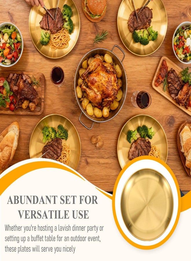 Xosjska 25 Pieces Stainless Steel Gold Plates 6.5 Inch Flat Metal Dishes Metal Dinner Plates Gold Dinner-Plates for Main Dishes, Grilled Meat, Dessert, Salad, and Fruit Outdoor Camping - Image 5