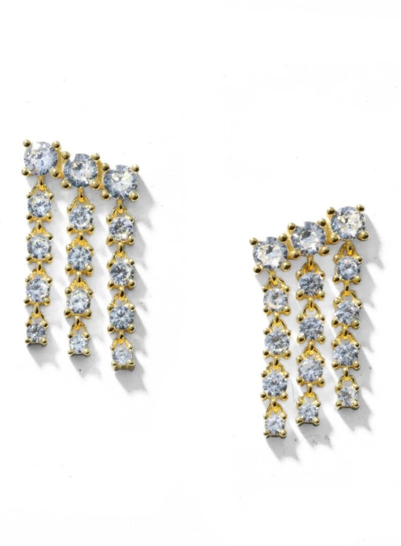 LAVEEN JEWELLERY Women’s Earrings | 18k Gold Plated Earrings with Cubic Zirconia Stones | Hypoallergenic Jewelry for Women, Tarnish-Free Earrings, Hand-Finished  925 Sterling Silver Earrings - Image 1