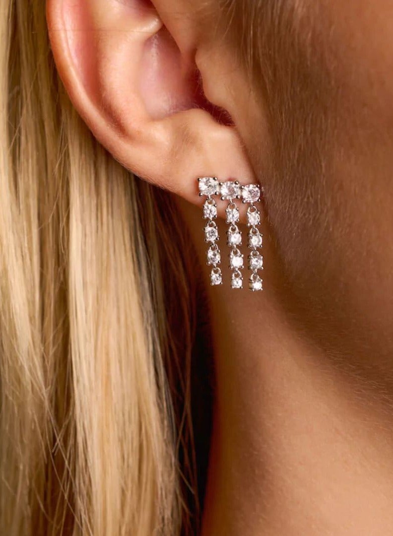 LAVEEN JEWELLERY Women’s Earrings | 18k Gold Plated Earrings with Cubic Zirconia Stones | Hypoallergenic Jewelry for Women, Tarnish-Free Earrings, Hand-Finished  925 Sterling Silver Earrings - Image 2