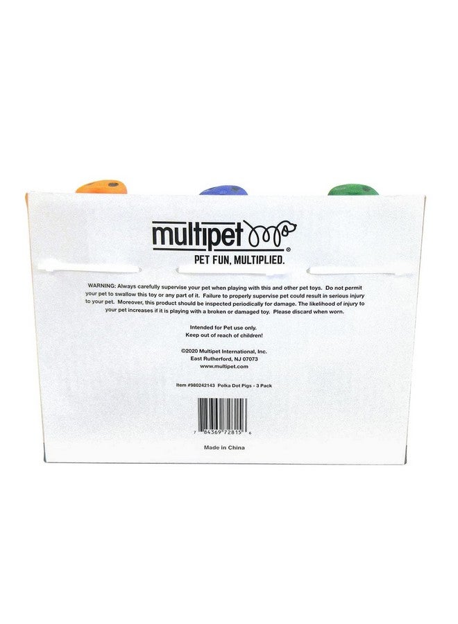 مالتي بيت ألعاب كلاب من اللاتكس على شكل خنازير منقطة من مولتيبيت (عبوة من 3 قطع) - Image 5