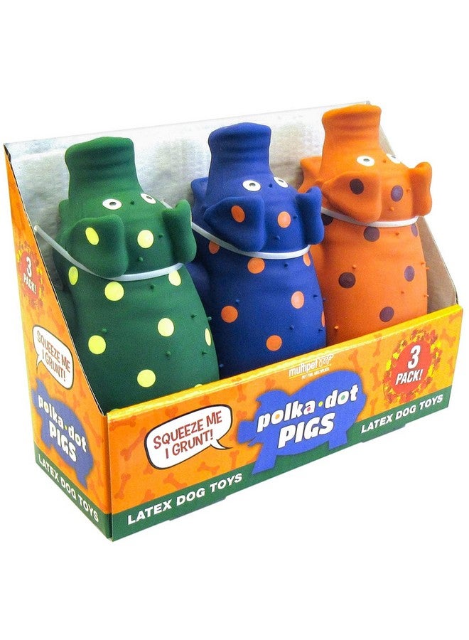 مالتي بيت ألعاب كلاب من اللاتكس على شكل خنازير منقطة من مولتيبيت (عبوة من 3 قطع) - Image 1