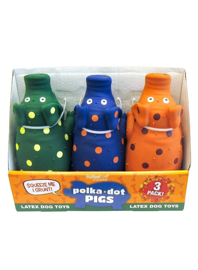 مالتي بيت ألعاب كلاب من اللاتكس على شكل خنازير منقطة من مولتيبيت (عبوة من 3 قطع) - Image 3