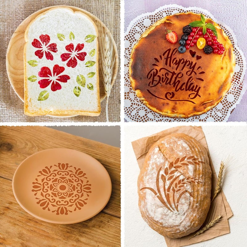 MYJMN Bread Stencils for Sourdough Artisan Baking Template for Cake, Pie, or Cookie Decorating (bread30) - Image 3