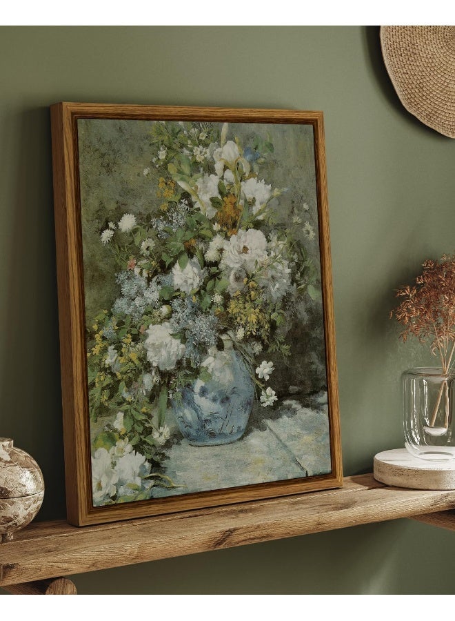 Home Trove Vintage French Flower Framed Canvas Art Home Decor  - Image 3