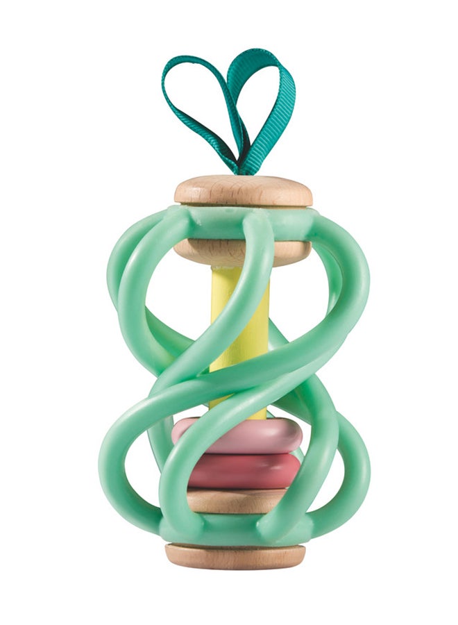 هيب هايب لعبة تسنين التفاح للأطفال | حلقات خشخيشة دوارة من السيليكون | لعبة حسية تعلق على السرير وعربة الأطفال | آمنة من الولادة - Image 2