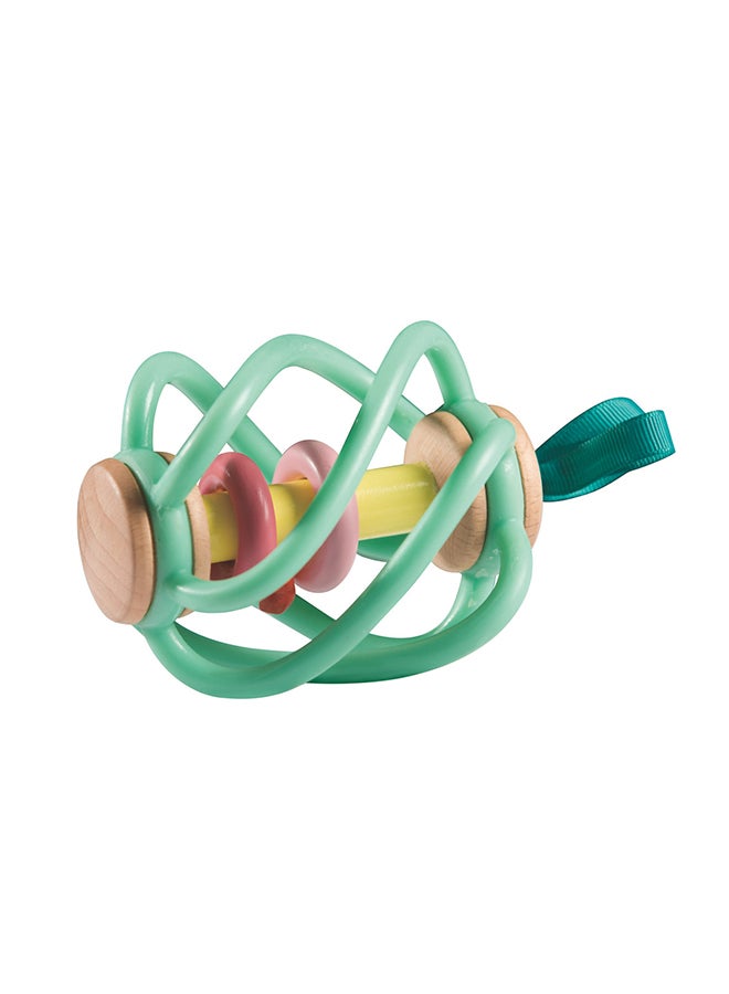 هيب هايب لعبة تسنين التفاح للأطفال | حلقات خشخيشة دوارة من السيليكون | لعبة حسية تعلق على السرير وعربة الأطفال | آمنة من الولادة - Image 3