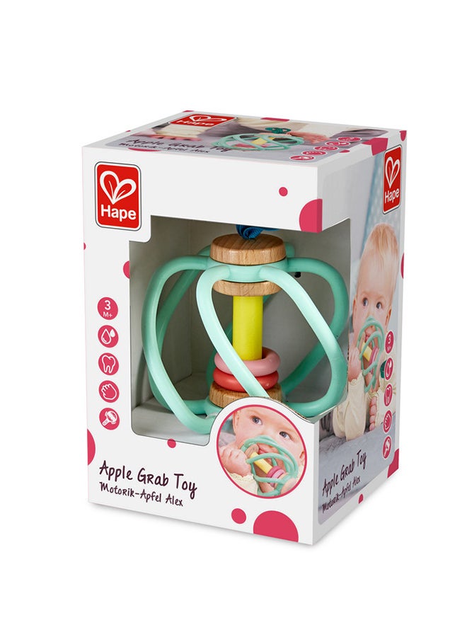 هيب هايب لعبة تسنين التفاح للأطفال | حلقات خشخيشة دوارة من السيليكون | لعبة حسية تعلق على السرير وعربة الأطفال | آمنة من الولادة - Image 4