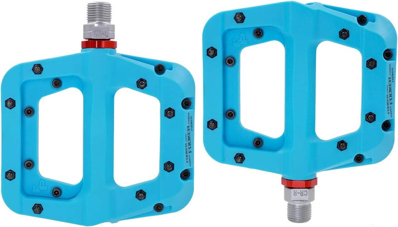 FOOKER MTB Pedals Mountain Bike Pedals 3 Bearing Non-Slip Lightweight Nylon Fiber Bicycle Platform Pedals for BMX MTB 9/16" - Image 2