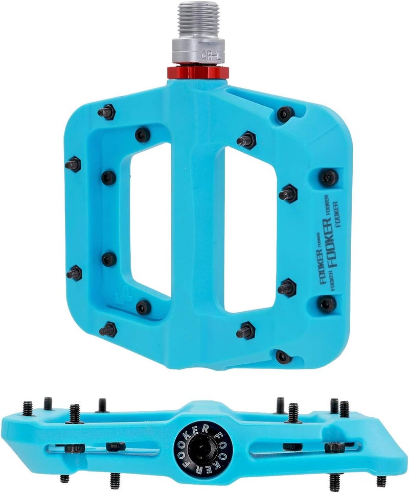 FOOKER MTB Pedals Mountain Bike Pedals 3 Bearing Non-Slip Lightweight Nylon Fiber Bicycle Platform Pedals for BMX MTB 9/16" - Image 3