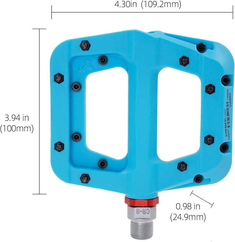 FOOKER MTB Pedals Mountain Bike Pedals 3 Bearing Non-Slip Lightweight Nylon Fiber Bicycle Platform Pedals for BMX MTB 9/16" - Image 5