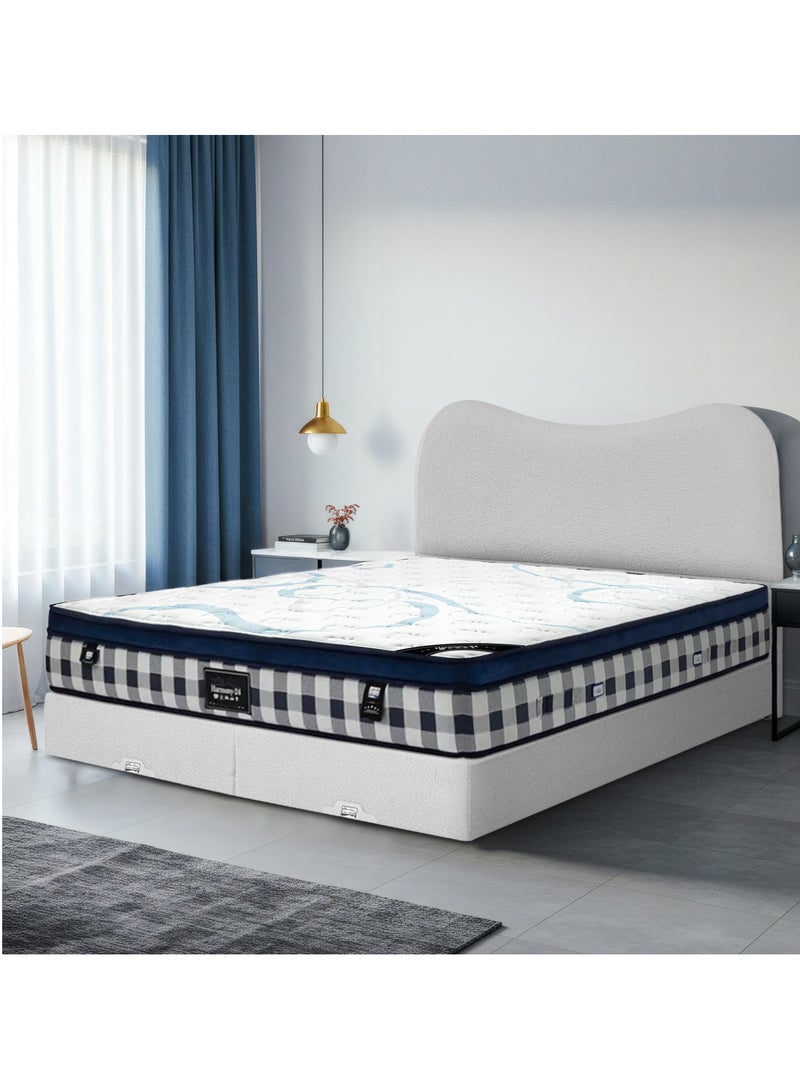 Back Care Harmony Orthopedic Mattress, Pocket Springs + Cooling Gel Layer, Medium Firm Comfort, Breathable Anti-Bacterial Quilted Cover, Ideal for Spinal Support, Pain Relief, Motion Isolation, Natural Ventilation, Size 200x200 cm - Image 1