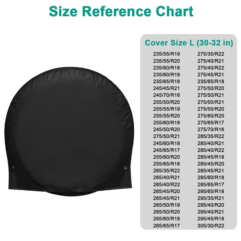 إليفانت بوت غطاء إطار ELEPHANTBOAT® لإطارات 30-32 بوصة، قماش أكسفورد مقاوم للأشعة فوق البنفسجية 210D، واقي عجلات قابل لإعادة الاستخدام ومقاوم للماء والطين للسيارة، SUV، RV، مقطورة، عبوة من 1 - Image 4