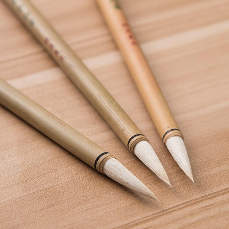 Ceramic Painting Brushes Set Medium Small White Cloud Hair Watercolor Liner Craft Art - Image 5