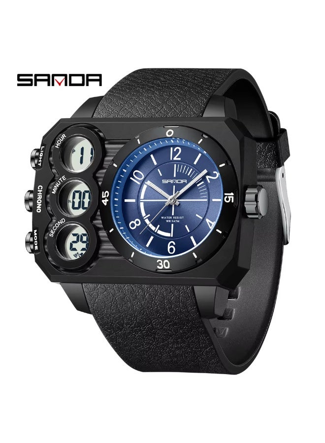 Sanda6237 Electronic Watch Dual Display Countdown Multi-Functional Sports Watch Waterproof Luminous Large Dial Student Electronic Watch - Image 1