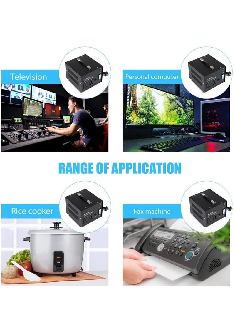 2000W Voltage Converter UK to US/ US to UK Toroidal Core Step Up and Down Voltage Transformer Output 110V - 120V / 220V - 240V Voltage Converter with UK Standard Plug Circuit Break Protection  - Image 5
