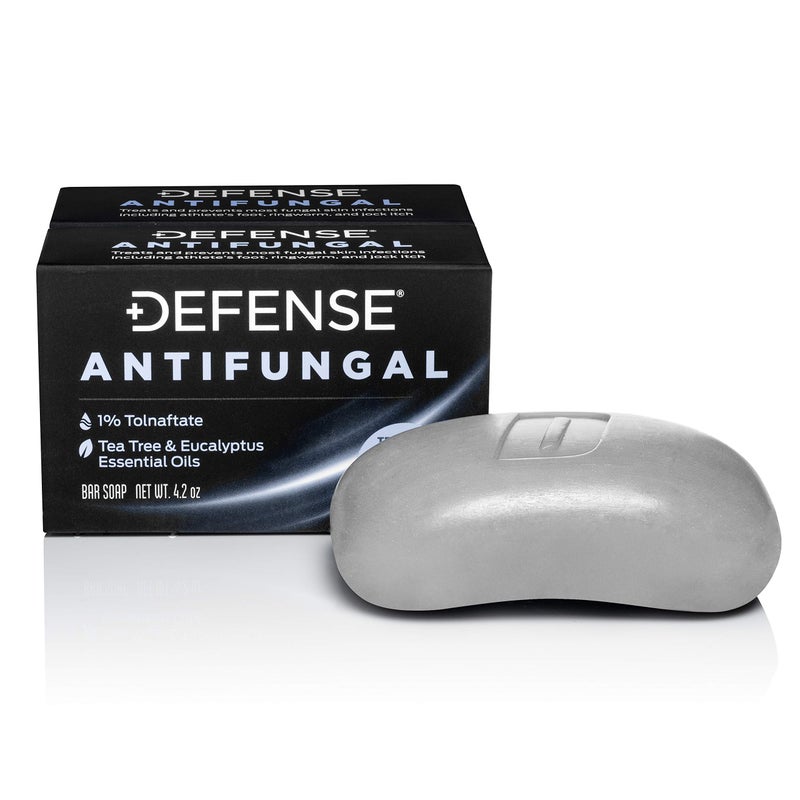 Defense Soap صابون مضاد للفطريات ديفنس - عبوة 2 | حكة الرياضي، السعفة، قدم الرياضي، فطريات الجلد | علاج مضاد للفطريات طبي (بارين، بدون علبة) - Image 1