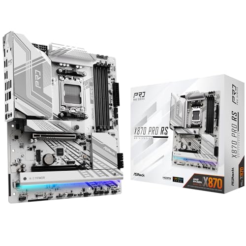 ASRock X870 Pro RS AMD Ryzen Socket AM5 ATX Motherboard DDR5 DIMMs 8000 MHz 256 GB PCIe Gen5 SATA3 6.0 Gb/s - Image 1