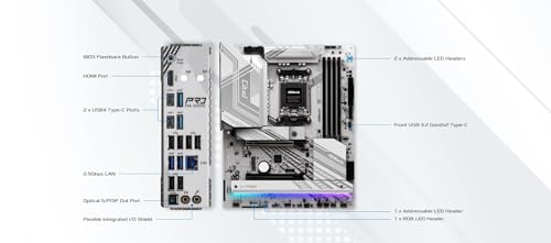 ASRock X870 Pro RS AMD Ryzen Socket AM5 ATX Motherboard DDR5 DIMMs 8000 MHz 256 GB PCIe Gen5 SATA3 6.0 Gb/s - Image 5