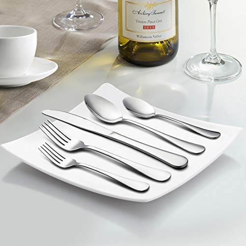 LIANYU 45-Piece Silverware Set with Serving Pieces, Stainless Steel Cutlery Flatware Set Service for 8, Mirror Finish, Dishwasher Safe - Image 3