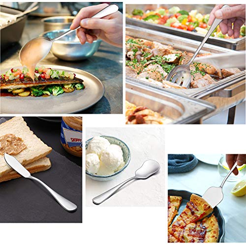 LIANYU 45-Piece Silverware Set with Serving Pieces, Stainless Steel Cutlery Flatware Set Service for 8, Mirror Finish, Dishwasher Safe - Image 2