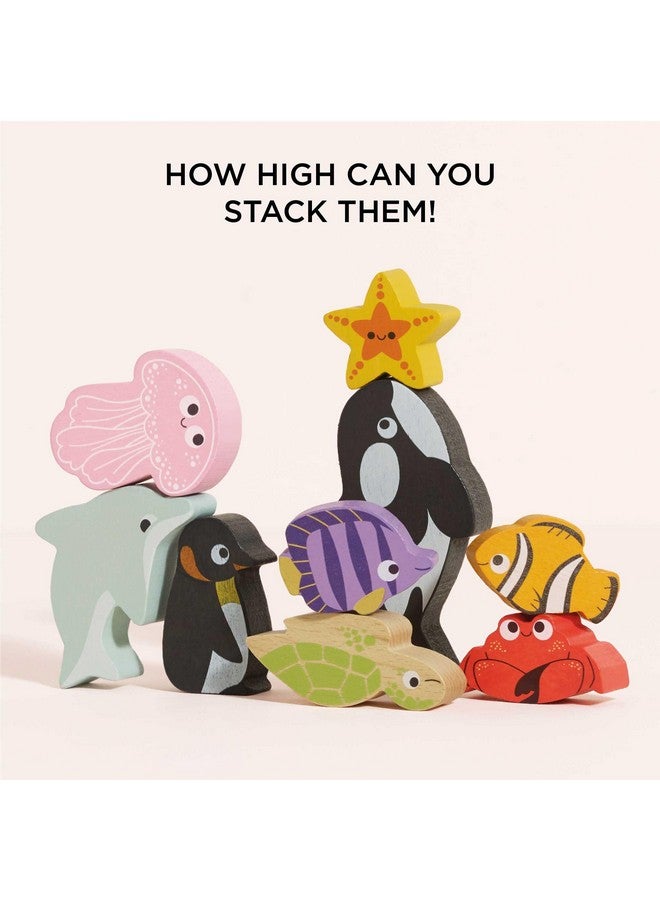 Le Toy Van - Wooden Toys - Petilou Baby & Toddler - Ocean Animal Building Blocks Stacker & Bag - Educational Balancing Activity Toy - Wooden Blocks Aquatic Animal Toys - Kids Toys Age 18 Months+  - Image 5