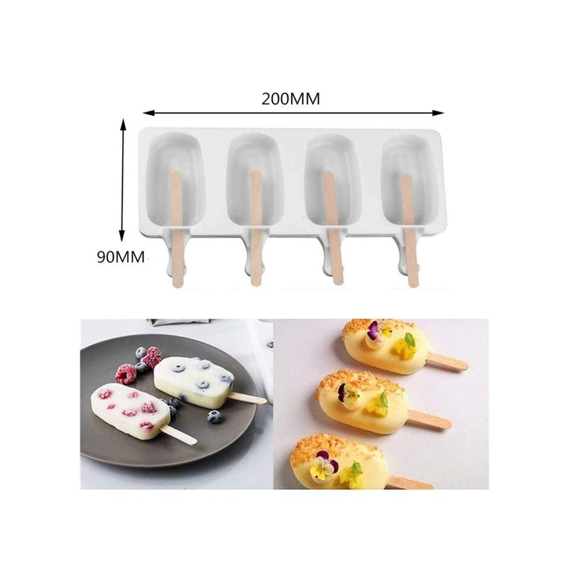 SOLARAE قوالب آيس كريم سيليكون، قوالب مصاصة، صانع قوالب آيس كريم للفريزر مع أعواد المصاصة، قوالب آيس كريم خالية من BPA، قوالب مصاصة قابلة لإعادة الاستخدام - Image 3