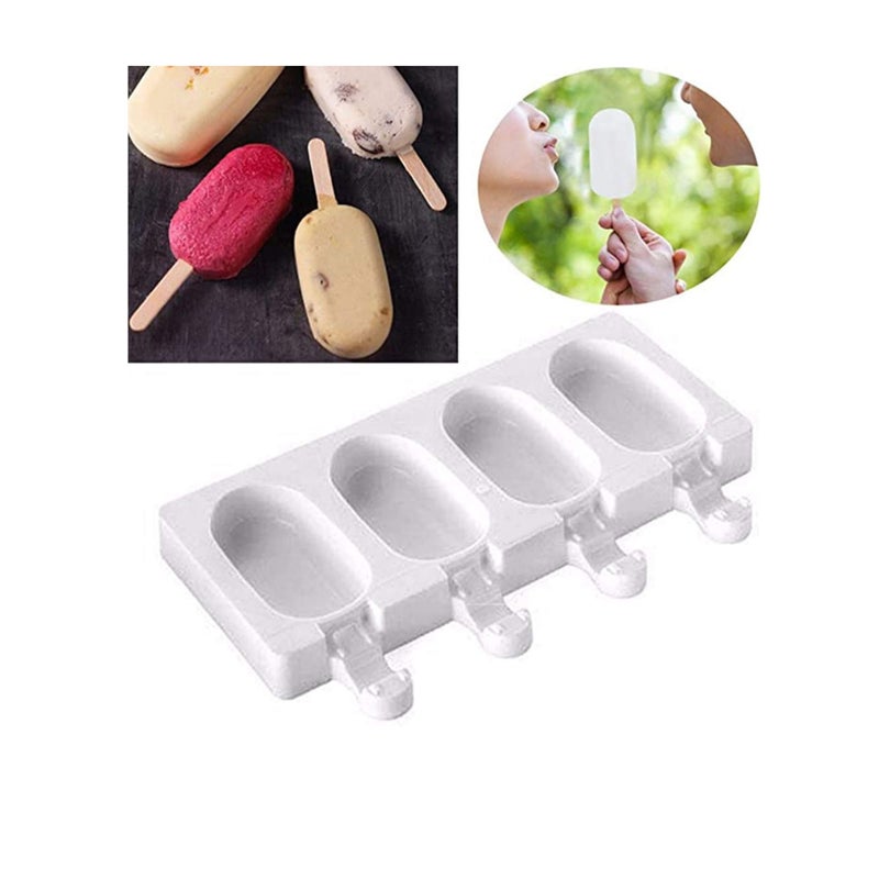 SOLARAE قوالب آيس كريم سيليكون، قوالب مصاصة، صانع قوالب آيس كريم للفريزر مع أعواد المصاصة، قوالب آيس كريم خالية من BPA، قوالب مصاصة قابلة لإعادة الاستخدام - Image 2