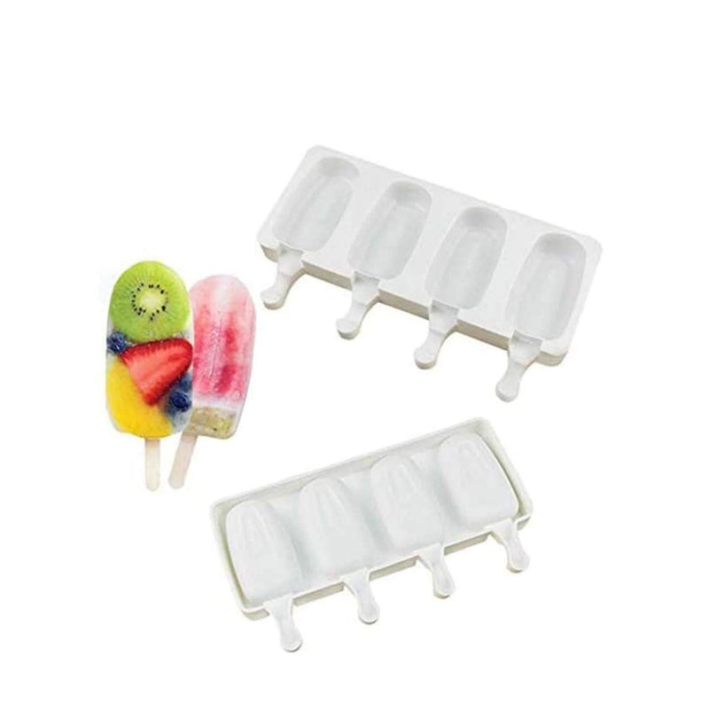 SOLARAE قوالب آيس كريم سيليكون، قوالب مصاصة، صانع قوالب آيس كريم للفريزر مع أعواد المصاصة، قوالب آيس كريم خالية من BPA، قوالب مصاصة قابلة لإعادة الاستخدام - Image 4