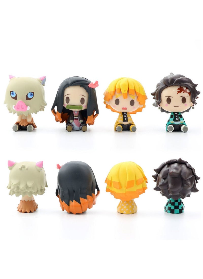Exlene 4 Style Q Version Demon Slayer Sitting Ghost Doll Tanjiro Nidouzi Inosuke Zenizu Figure Action Figure Movie Model Toys Doll  - Image 1